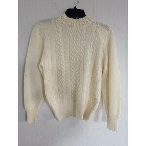 NWT VTG Boundary Waters Petite Lambswool Rabbit Hair Turtle Neck Sweater Pearl